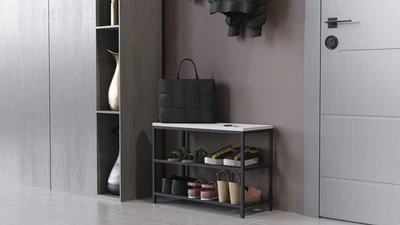 Банкетка универсальная Ferrum-decor Слайм 45x63x26 черный ДСП Белое 16мм (XK00001)
