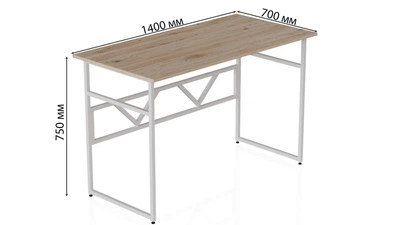 Компьютерный стол Ferrum-decor Раян 75x140x70 белый ДСП Дуб Сан-Марино 32мм