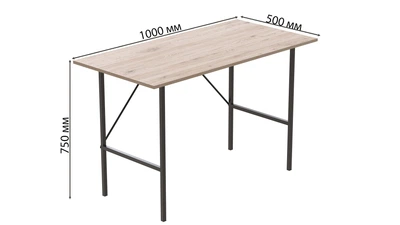 Стіл письмовий TIME Тайм Ferrum-decor 750x1000x500 Чорний метал ДСП Дуб Сан-Маріно 16 мм (TIME102)