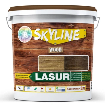 Лазурь декоративно-защитная для обработки дерева LASUR Wood SkyLine Палисандр 3л