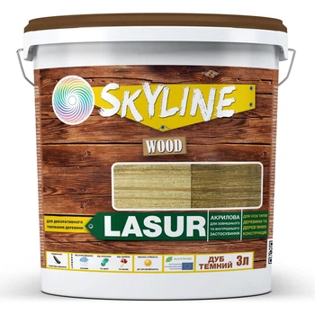 Декоративно-защитная лазурь для обработки дерева LASUR Wood SkyLine 3 л (hoz0010438)