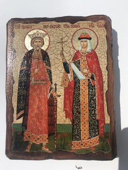 Ікона Князь Володимир та Княгиня Ольга (на дереві) 13*17 см