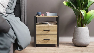 Тумба універсальна Ferrum-decor Вів'єн 2/2 50x41x40 чорний ДСП Дуб Сонома 16мм (XK00112)