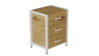 Тумба універсальна Ferrum-decor Вів'єн 3 50x41x40 білий ДСП Дуб Артизан 16мм (XK00153)
