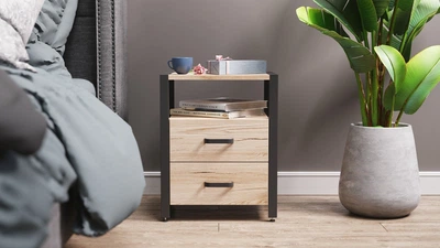 Тумба универсальная Ferrum-decor Вивьен 2/2 50x41x40 черный ДСП Дуб Сан-Марино 16мм (XK00110)