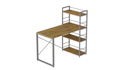 Письменный стол Ferrum-decor Серии Конект c этажеркой 75x120x60 серый ДСП Дуб Артизан 16мм (XK00195)