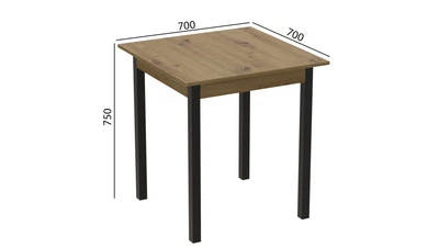 Стол кухонный Ferrum-decor Диего 75x70x70 Черный ДСП Дуб Артизан 16мм (DIE0013)
