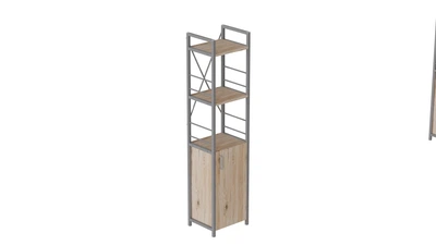 Этажерка 3/34 Ferrum-decor Серии Конект с тумбой 144x34x28 Серый ДСП Сан-Марино (FD1015)