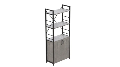 Етажерка 3/60 Ferrum-decor Серії Конект з тумбою 144x60x28 Чорний ДСП Бетон (FD1027)