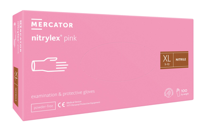 Рукавички нітрилові Mercator Medical Nitrylex Pink XL Рожеві 100 шт (00-00000057)