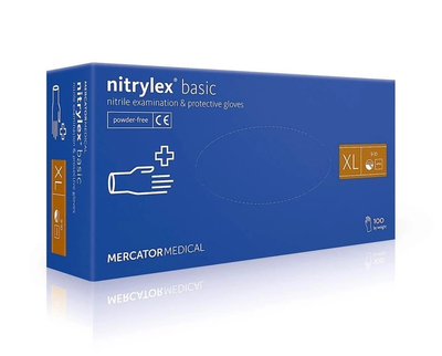 Рукавички нітрилові Mercator Medical Nitrylex Basic XL Сині 100 шт (00-00000060)