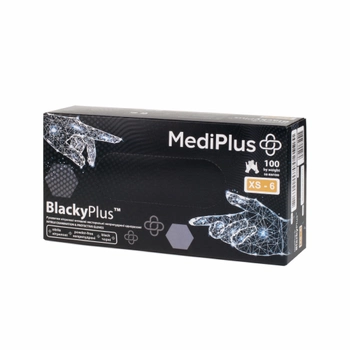 Рукавички нітрилові MediPlus BlackyPlus XS Чорні 100 шт (00-00000124)