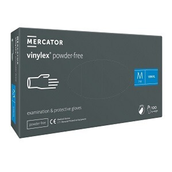 Рукавички вінілові Mercator Medical Vinylex Powder-Free M Прозорі 100 шт (00-00000203)