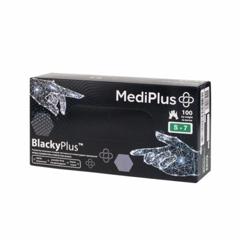 Рукавички нітрилові MediPlus BlackyPlus S Чорні 100 шт (00-00000125)