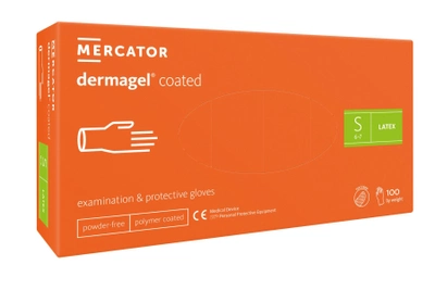 Рукавички латексні Mercator Medical Dermagel Coated S Білі 100 шт (00-00000136)