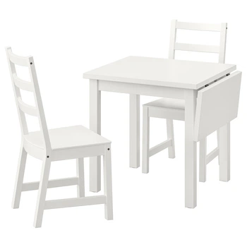 Стіл+2 стільці IKEA NORDVIKEN НОРДВІКЕН / NORDVIKEN НОРДВІКЕН, білий, білий, 74, 104х74 см, 193.050.77