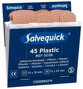 Набор пластырей Salvequick plastic plasters 2 sizes refill (7310610060367)