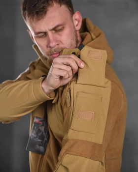Тактическая мужская флисовая куртка 3XL койот (85575)