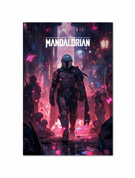 Постер плакат FNBK Мандалорец аниме (Mandalorian, Star Wars, Звездные войны) 50x70 см