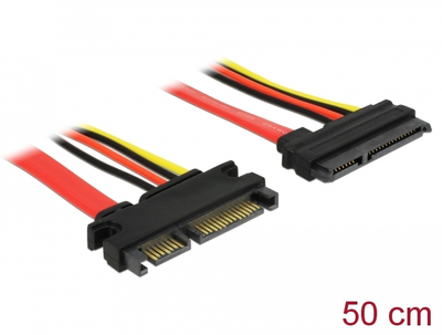 Kabel DELOCK SATA 6 Gbit/s 22 pin przedłużacz 50 cm (4043619843619)