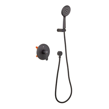 Смеситель для душа скрытый Haiba Amanda 003 (Inner) Black черный из латуни (HB3956)