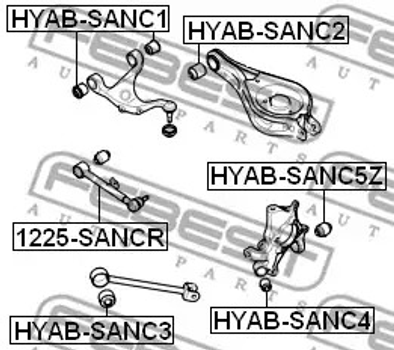 Сайлентблок задней цапфы Hyundai I30/Tucson/Sportage 04-, FEBEST (HYABSANC5Z)