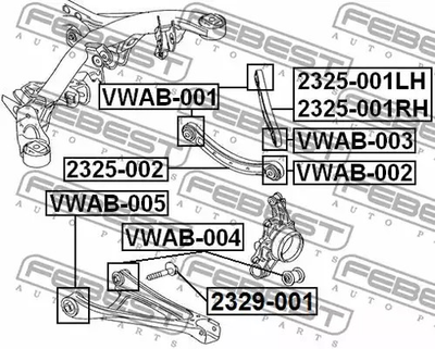 Сайлентблок рычага Audi Q7/Touareg 03-15, FEBEST (VWAB003)