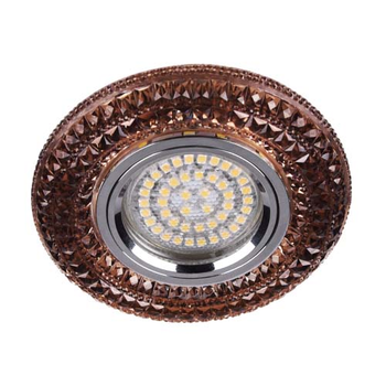 Светильник точечный встраиваемый Feron CD877 с LED подсветкой чайный + хром