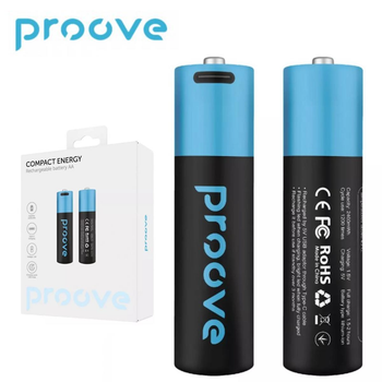 Аккумуляторные батарейки Proove AA 2 штуки 2400mAh с разъемом Type-C с кабелем 1х2 Compact Energy (RBCE24010008)