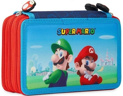Piórnik potrójny Euromic Super Mario z wyposażeniem (5411217852545)