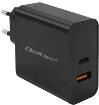 Ładowarka sieciowa Qoltec Super Quick PD Charger USB-C USB-A 90W 5-20V 2.4-4.35A Black
