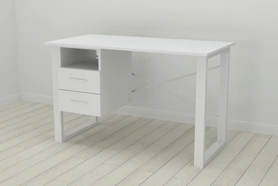 Письмовий стіл з ящиками Ferrum-decor Оскар 750x1200x600 метал Білий ДСП Біле 16 мм (OSK0008)