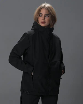 Куртка жіноча тактична Robokop 2.0 демісезон з капюшоном Чорна XS