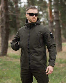 Куртка вітрівка тактична з капюшоном Trajectory з водовідштовхувальною мембраною Олива XL