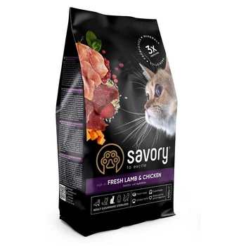 Сухой корм Savory Cat Adult Steril Fresh Lamb and Chicken для стерилизованных котов с ягненком и курицей 0,4 кг (30105)