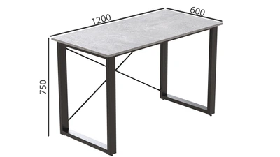 Письмовий стіл Ferrum-decor Драйв 750x1200x600 Чорний метал ДСП Бетон 32 мм (DRA154)