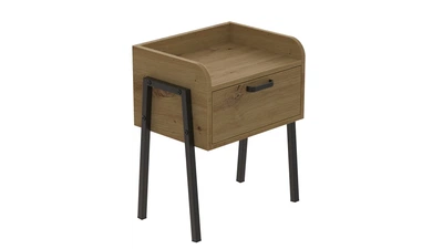Тумба модульна Ferrum-decor Бетті 540x450x320 метал Чорний ДСП Дуб Дуб Артізан 16 мм (BET0006)