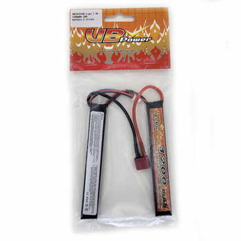 Аккумулятор LiPo 7.4V 1200mAh - 2 sticks 20-40C нунчаки Т-коннектор (VBPower) (для страйкбола)