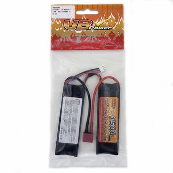 Аккумулятор LiPo 7.4V 1500mAh - 2 stick 20-40C Т-коннектор (VBPower) (для страйкбола)