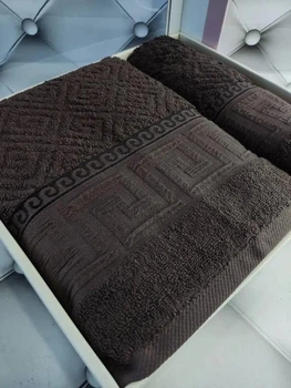 Подарунковий набір рушників 2в1 Belizza PNY Panna brown organic 50х90+70х140 см Коричневий