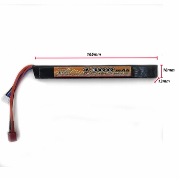 Акумулятор LiPo 11.1V 1300mah - stick 25-50C pack for AK series Т-конектор (VBPower) (для страйкболу)