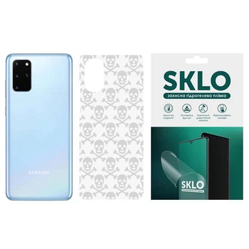 Защитная плёнка SKLO Back Transparent на тыльную сторону для Samsung Galaxy A6 Plus (2018) (Прозрачный / Черепа) (154262)