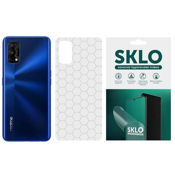 Защитная плёнка SKLO Back Transparent на тыльную сторону для Realme 9i (Прозрачный / Соты) (155459)