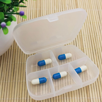 Карманная таблетница на 5 ячеек Прозрачный, органайзер для лекарств, мелочей (1010418-Other)