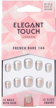 Sztuczne paznokcie Elegant Touch Natural French Bare 144 XS 24 szt (5011522292755)
