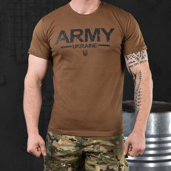 Потоотводящая мужская футболка Odin coolmax с принтом "Army Ukraine" тёмный койот размер 2XL