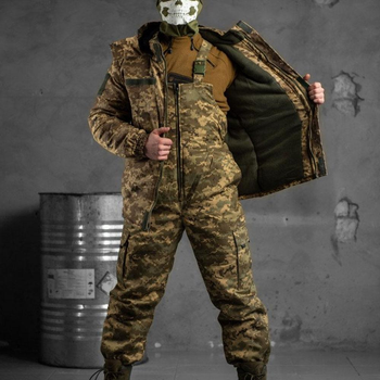 Мужской зимний костюм Avenger Бушлат + Комбинезон / Теплый комплект на синтепоне пиксель размер 2XL