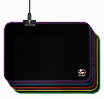 Коврик игровой Gembird MP-GAMELED-M (250 x 350 мм.) Толщ. 4 мм, со светодиодной подсветкой, размер М, черный