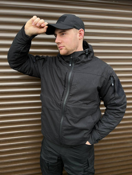 Утеплена Чоловіча Куртка на Холлофайбері з підкладкою Omni-Heat чорна розмір L