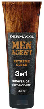 Żel pod prysznic Dermacol Men Agent 3 in 1 extreme clean 250 ml (8590031105901)